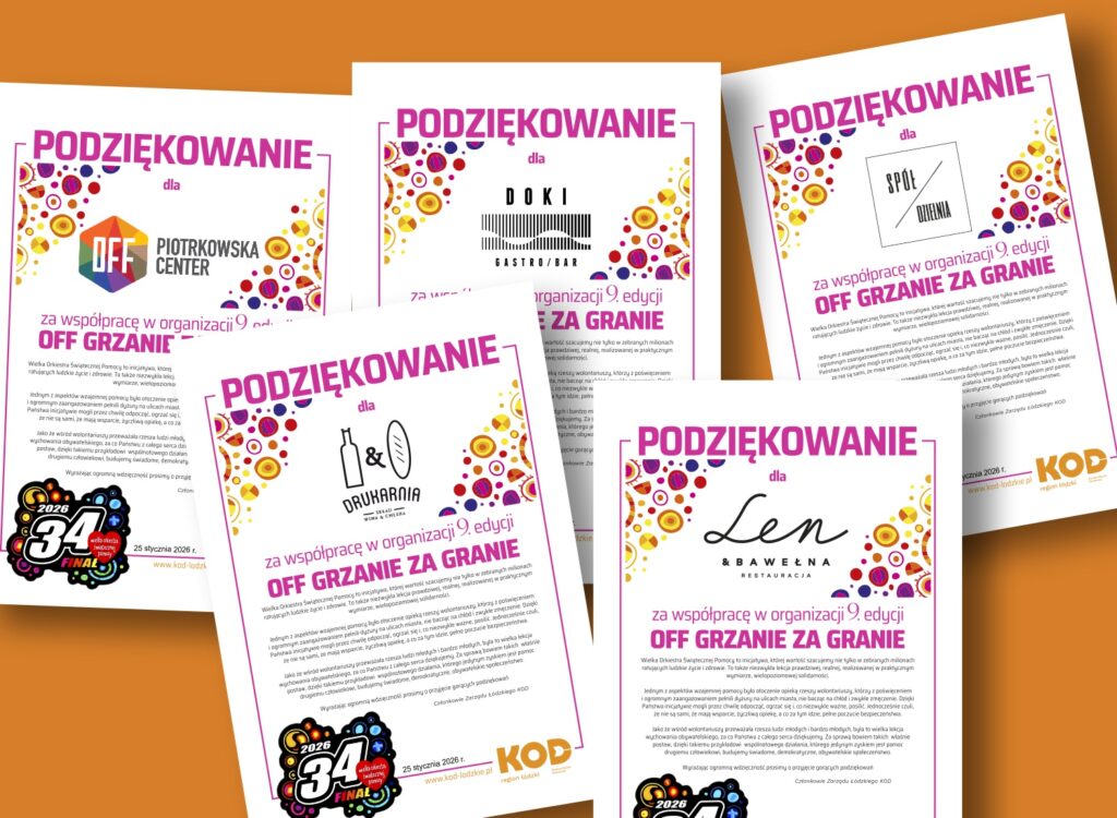 Podziękowania dla współorganizatorów 