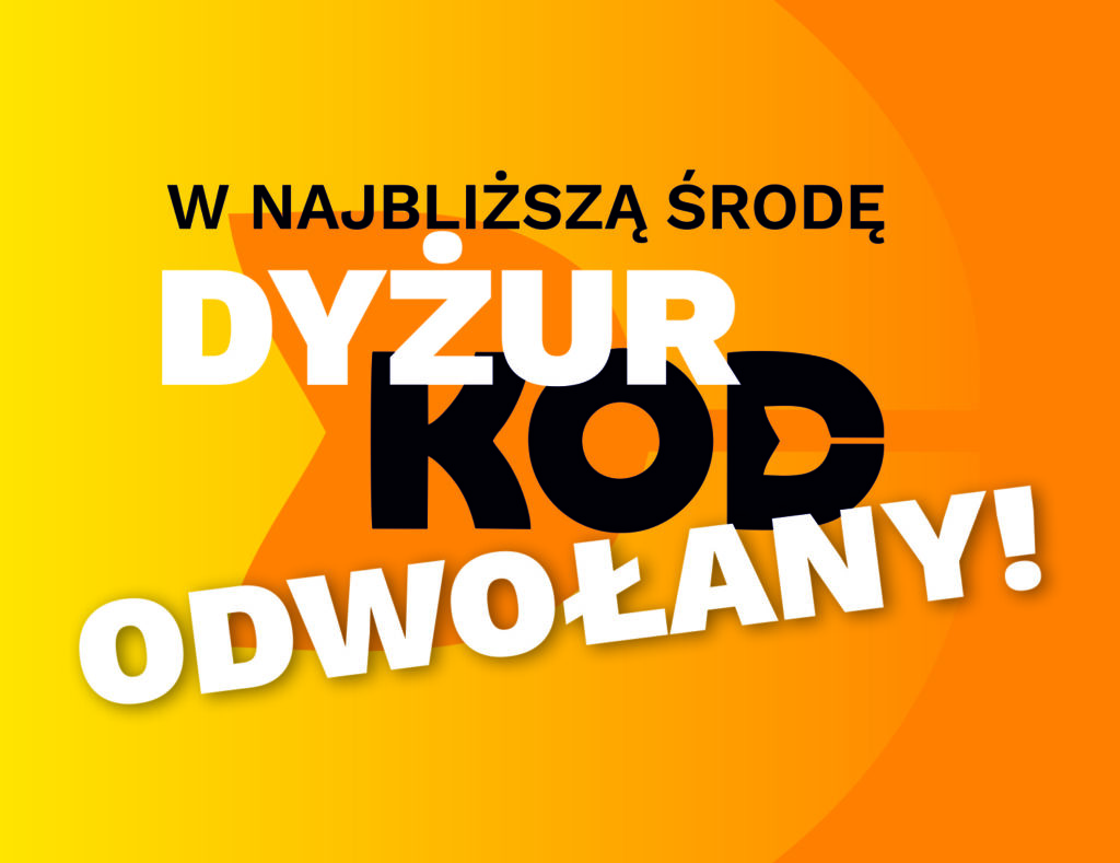 W najbliższą środę dyżur odwołany